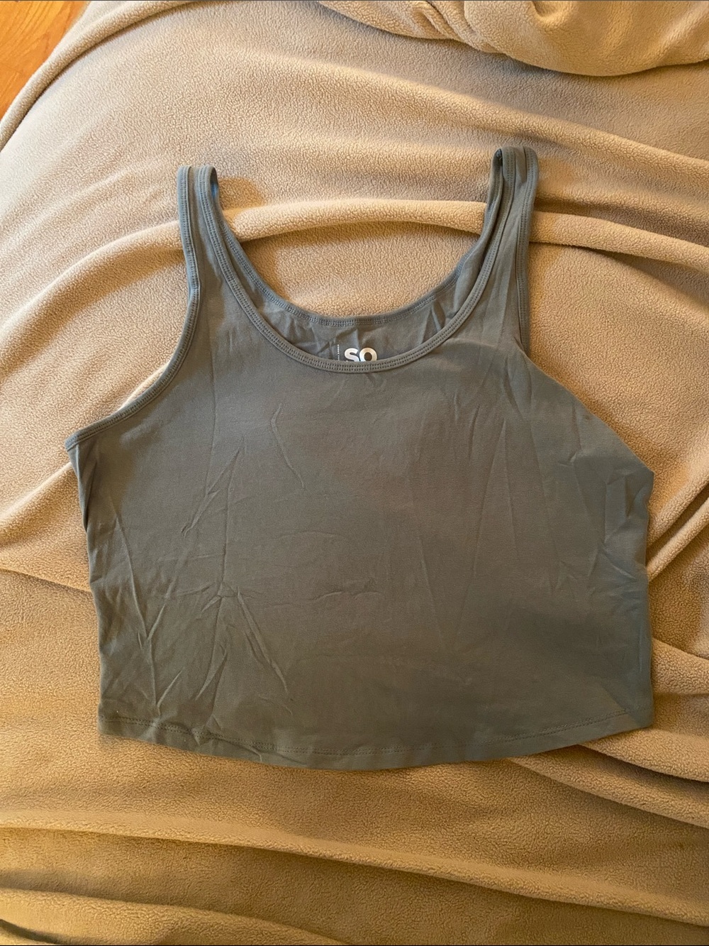 SO Olive Green Cropped Tank Top